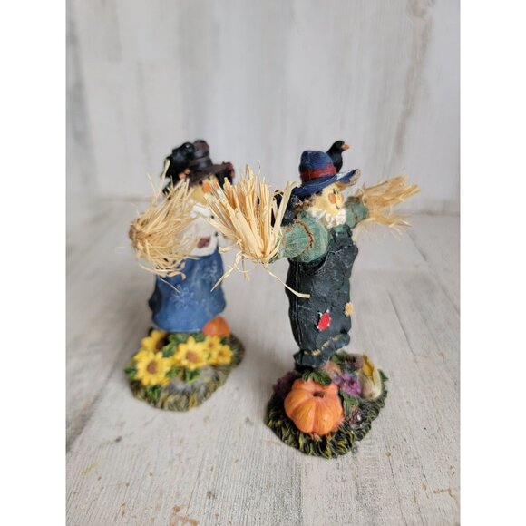 Vintage scarecrow ceramic fall farm Halloween set figure - Picture 6 of 10